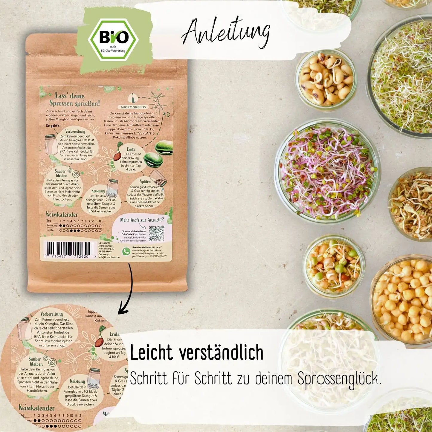 Bio Mungbohnesprossen Samen 200g