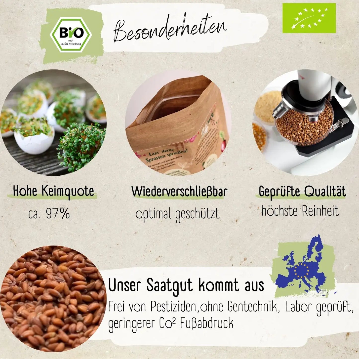 Bio Kresse Sprossen Samen 200g