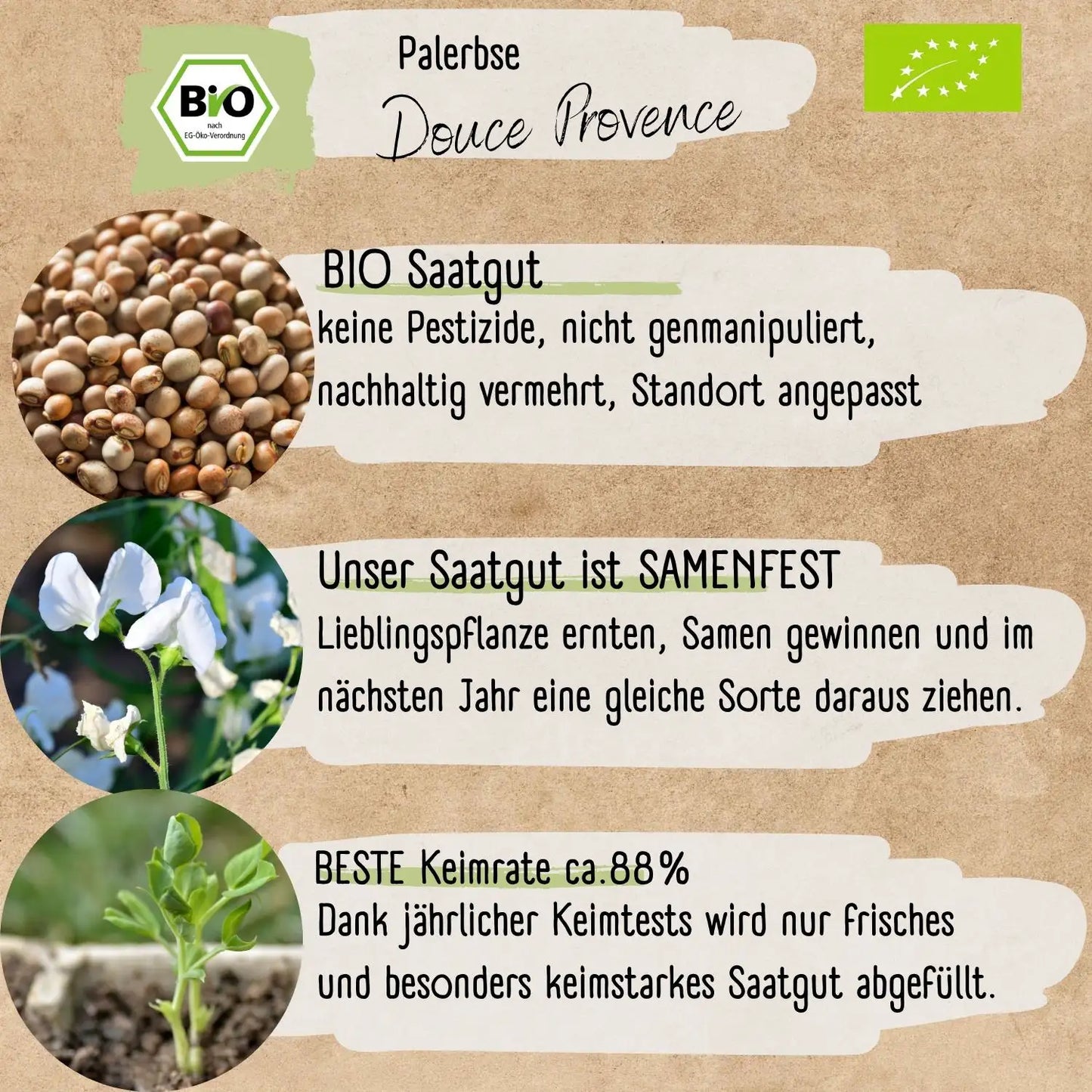Bio Palerbse Douce Provence Samen
