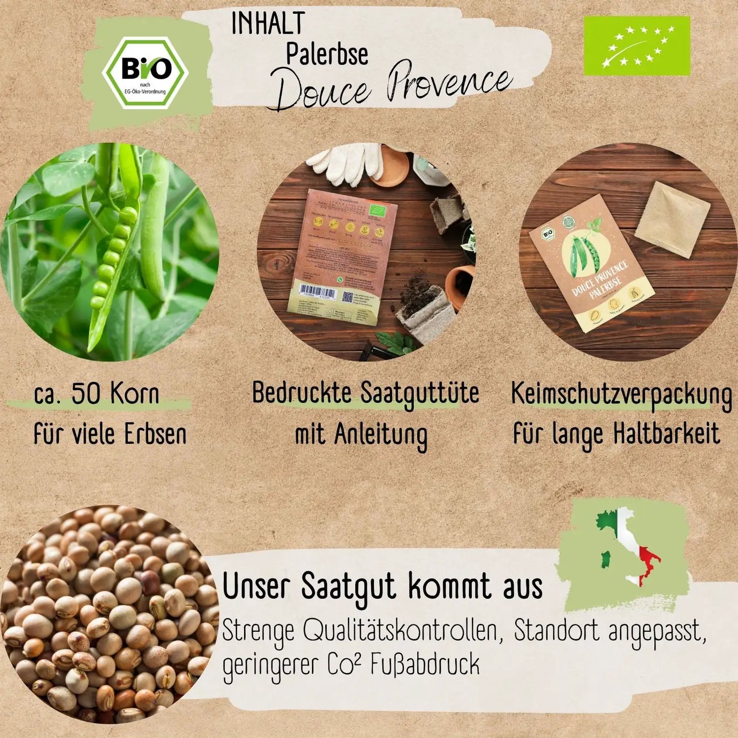 Bio Palerbse Douce Provence Samen