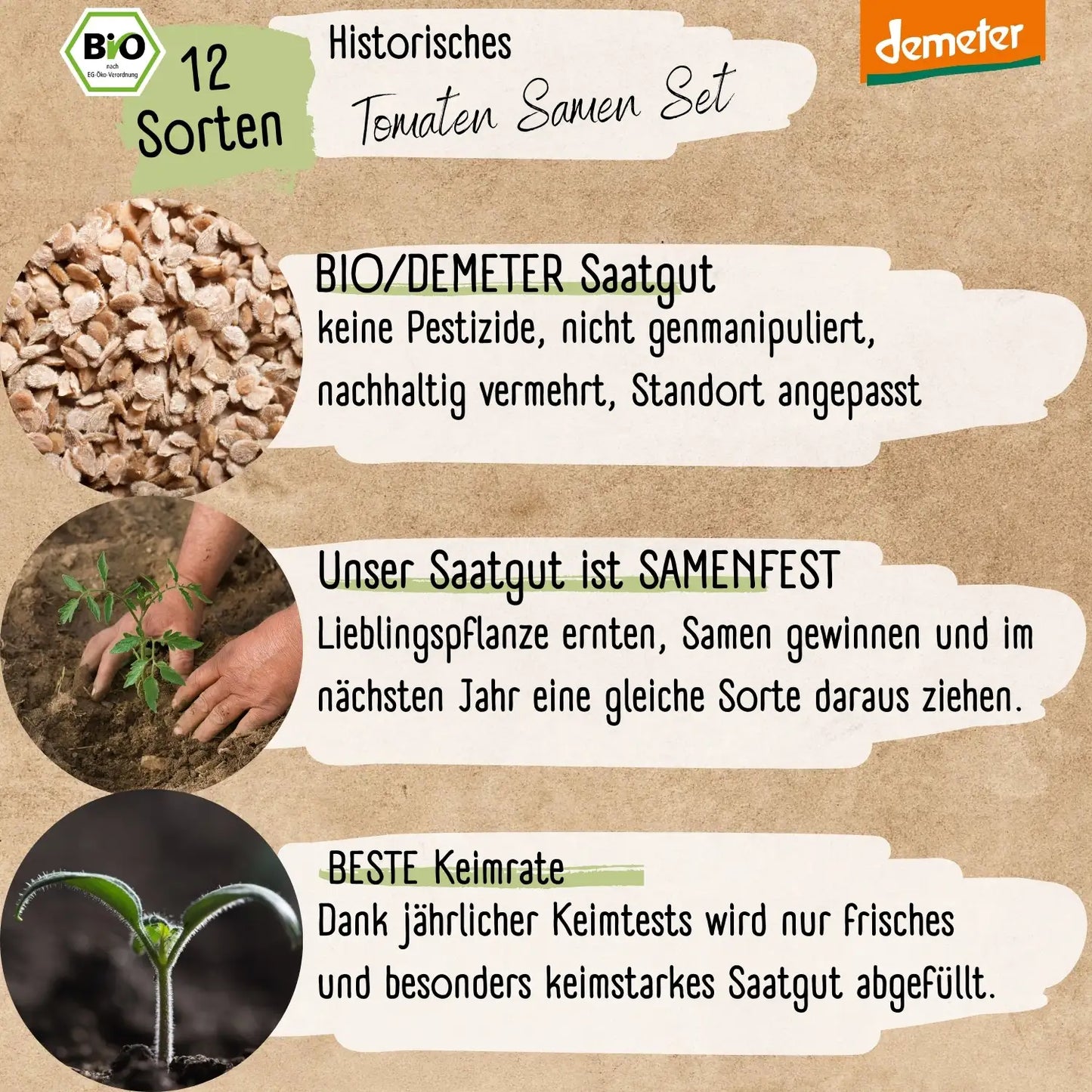 Dein 12 Demeter Historisches Tomaten Samen Set