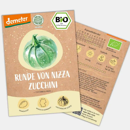 Demeter Zucchini Runde von Nizza Samen