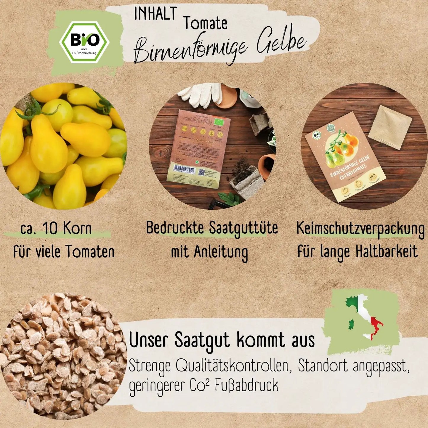 Bio Cherrytomate Birnenförmige Gelbe Samen