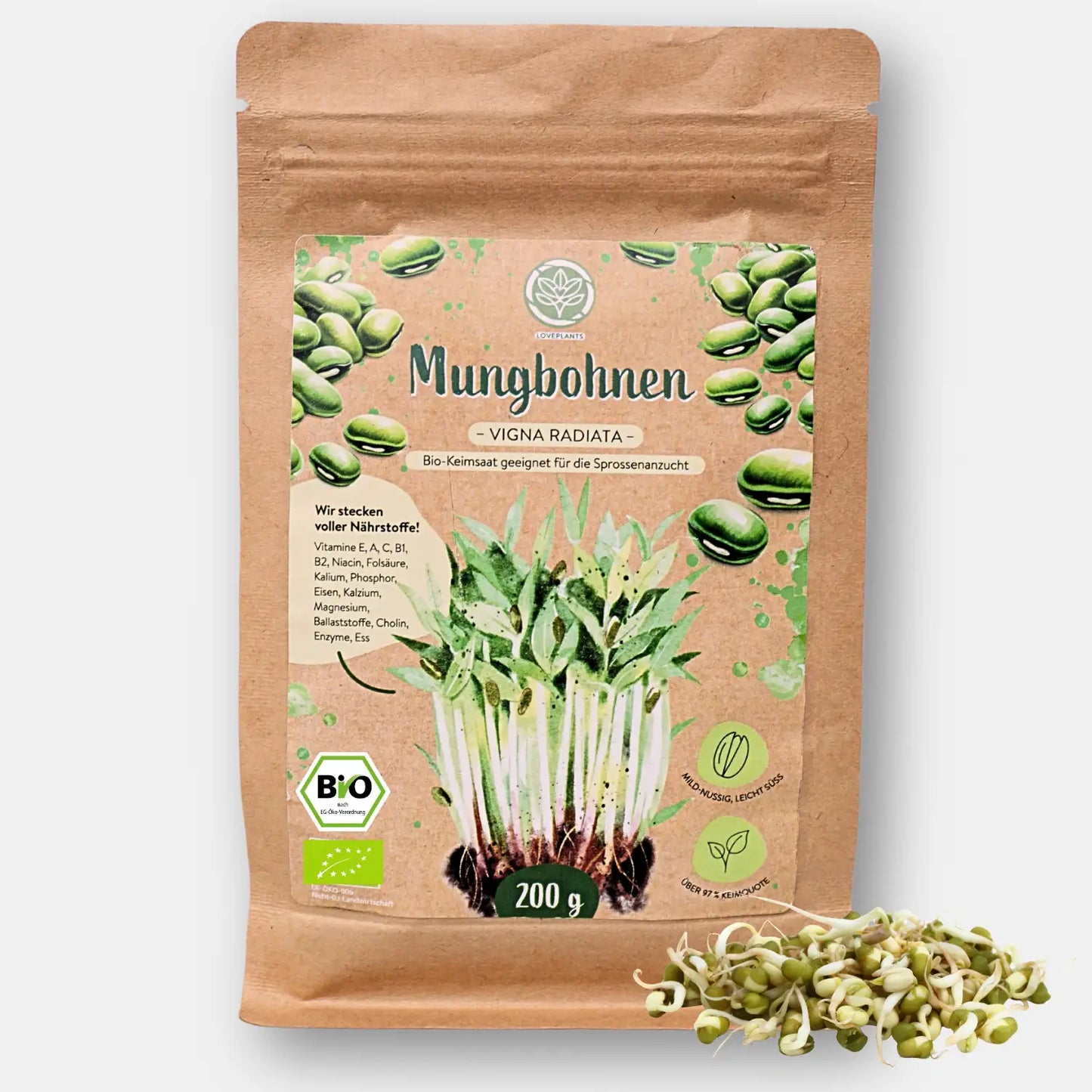 Bio Mungbohnesprossen Samen 200g