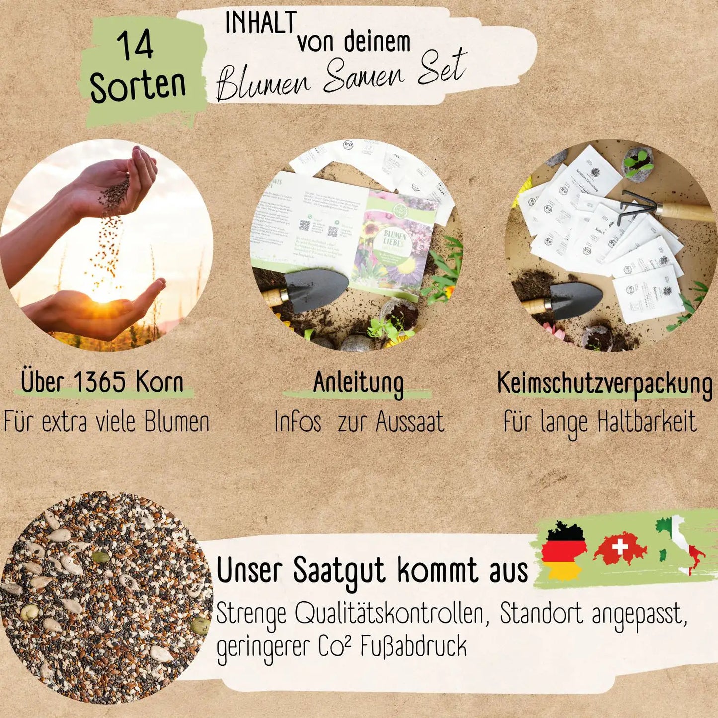 Bio Blumensamen Set vielfalt
