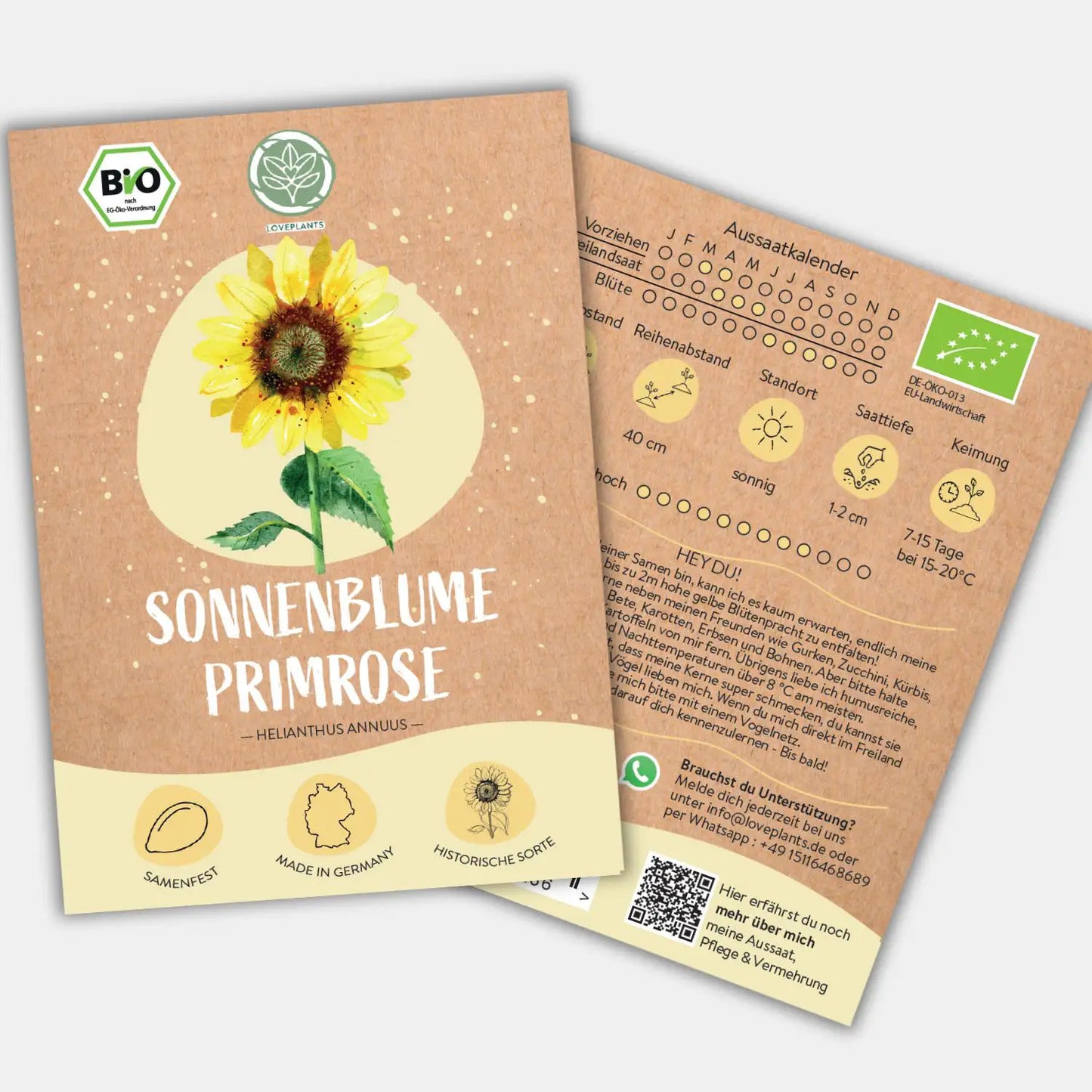 Bio Sonnenblume Primrose Samen