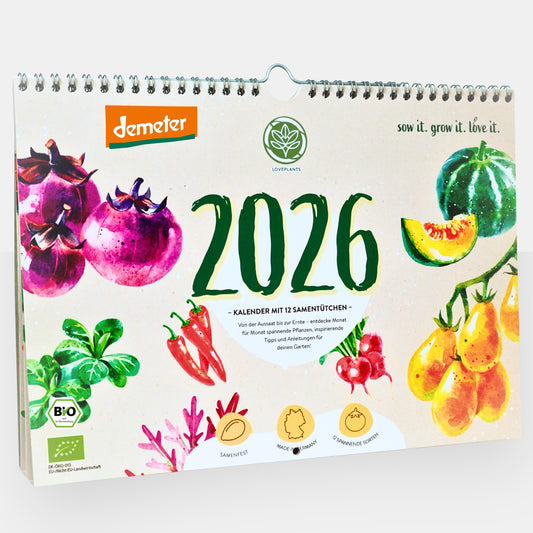 Einpflanzbarer Kalender 2026