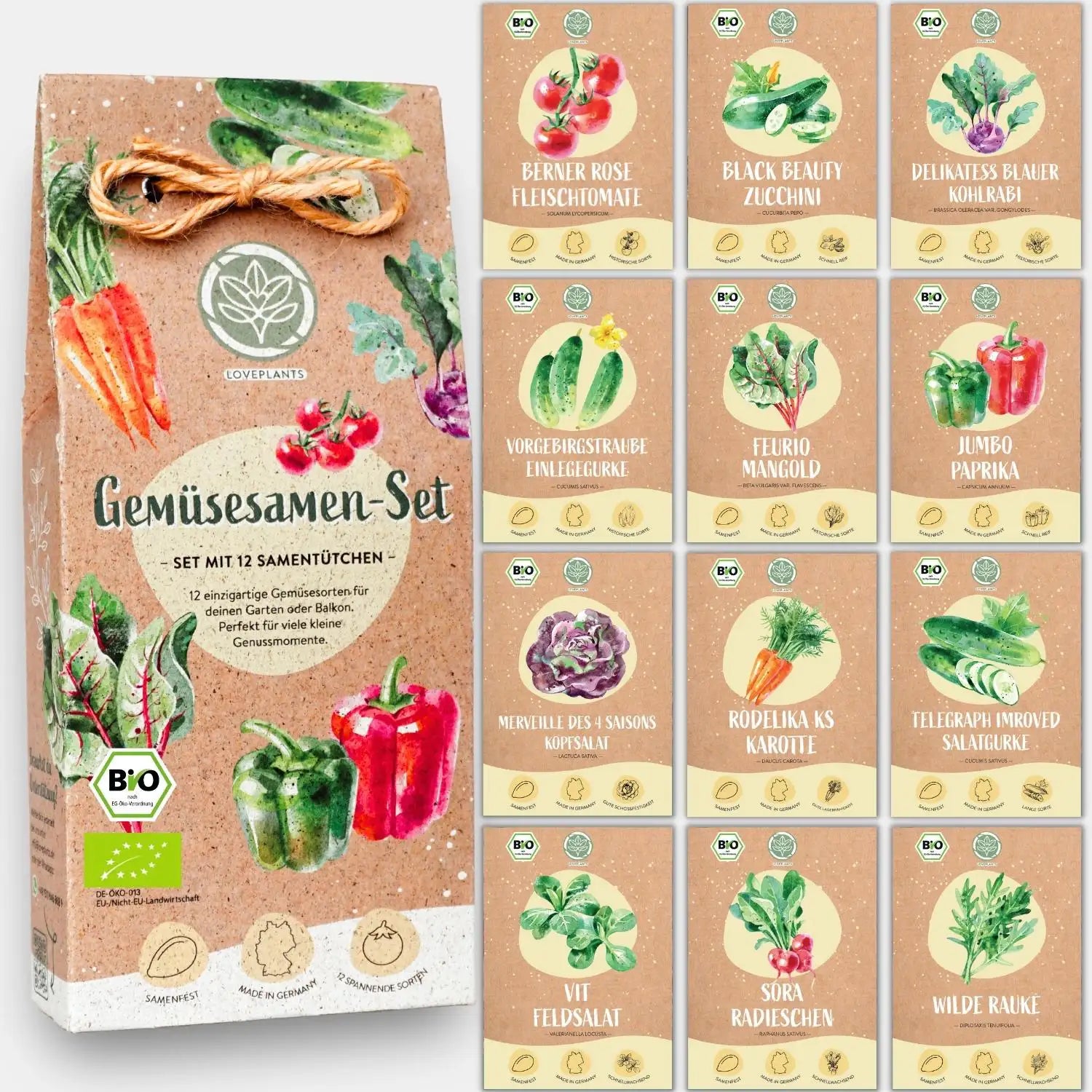 Dein 12 Bio Gemüsesamen Set kaufen mit Keimgarantie