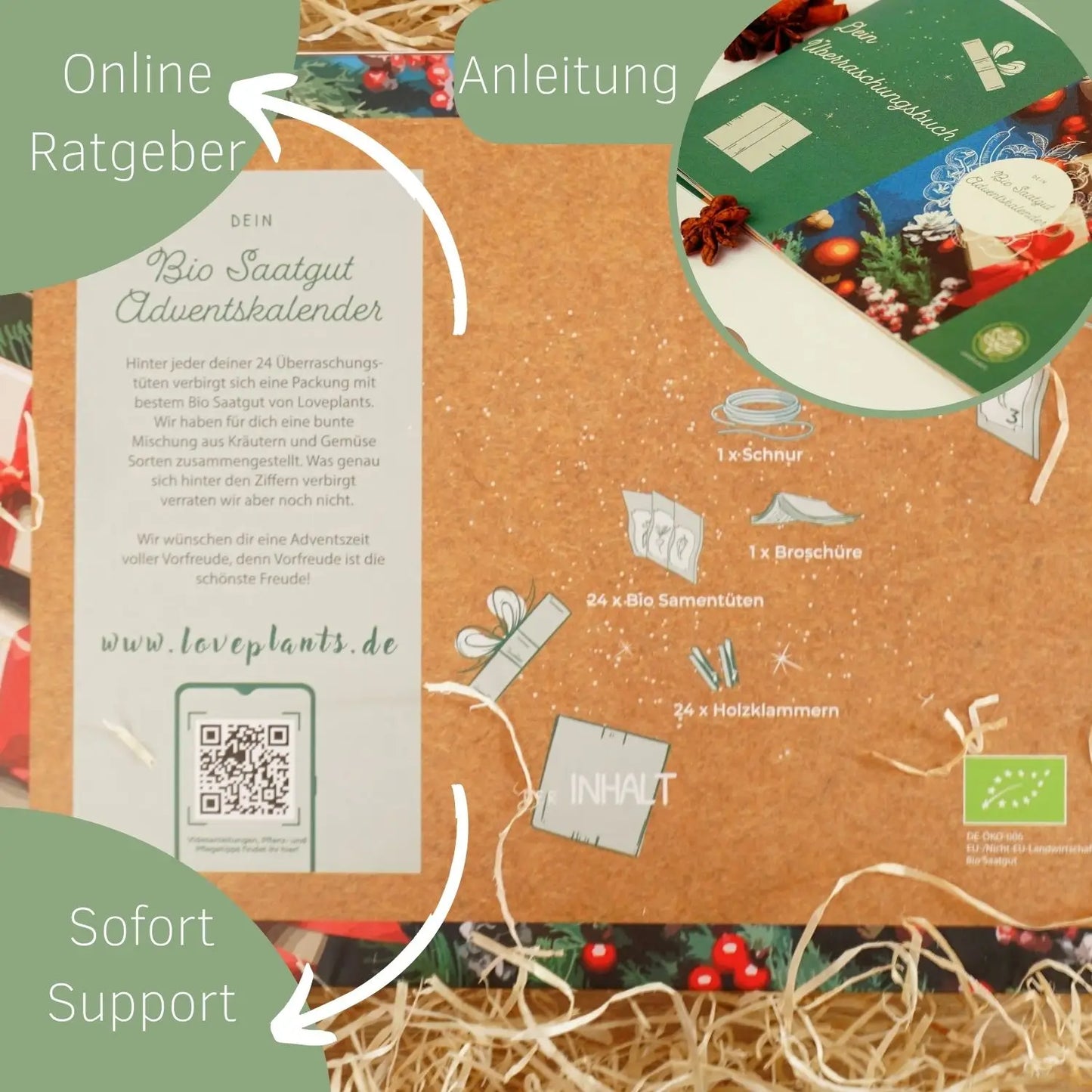 Bio Saatgut Adventskalender mit Anleitung