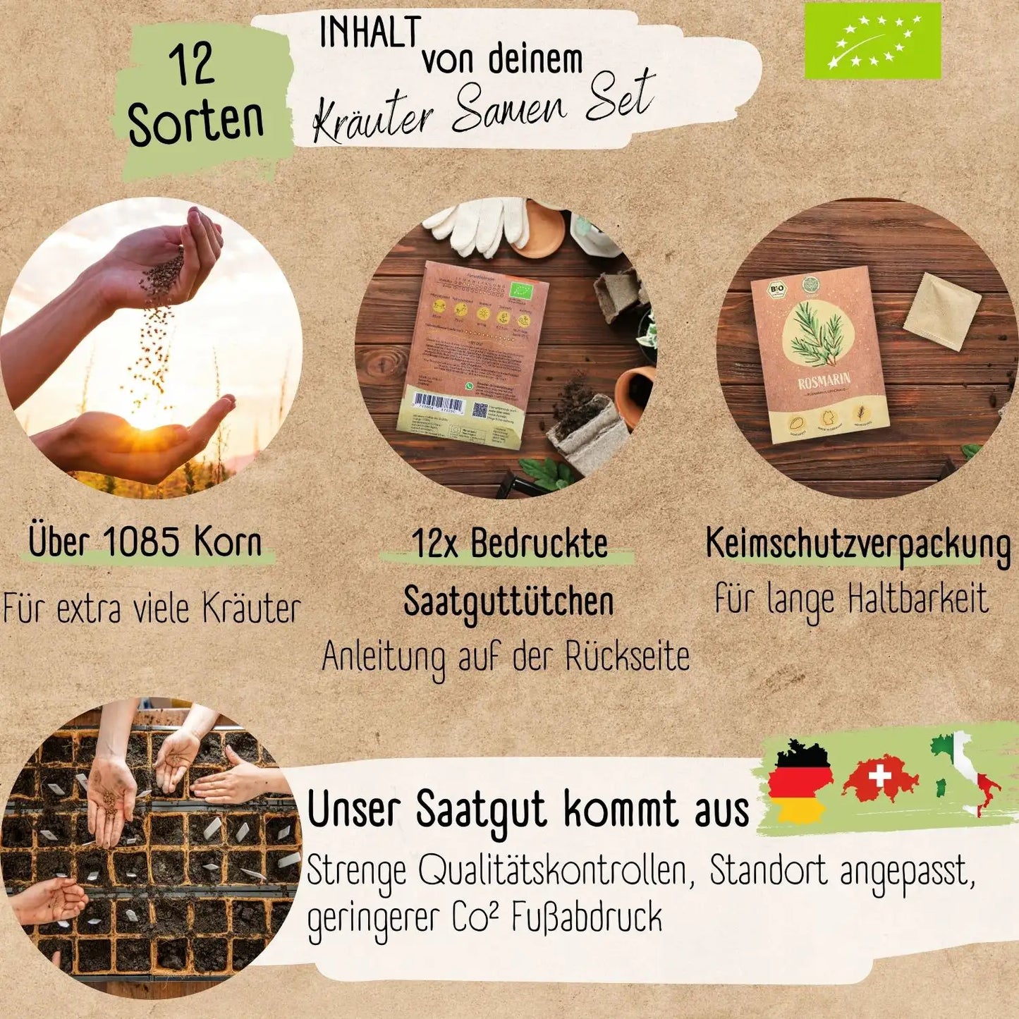 Dein 12 Bio Kräutersamen Set