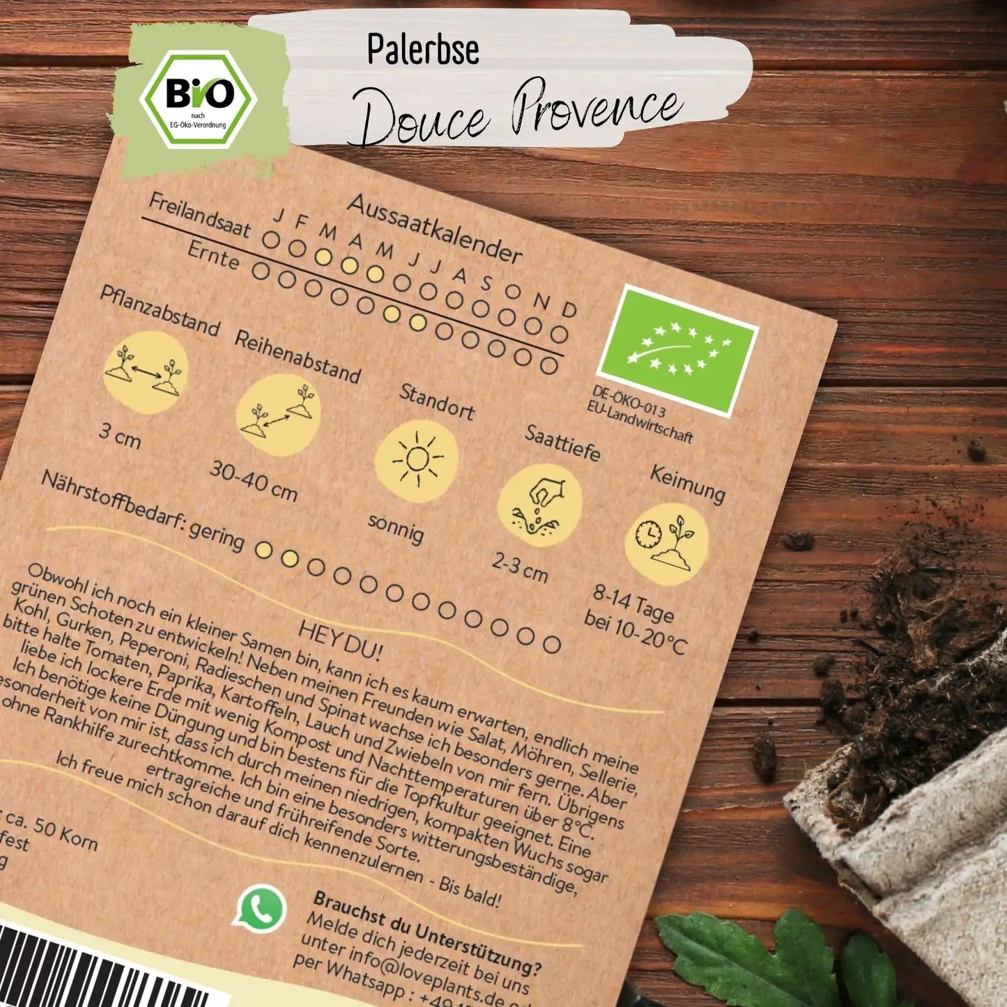 Bio Palerbse Douce Provence Samen
