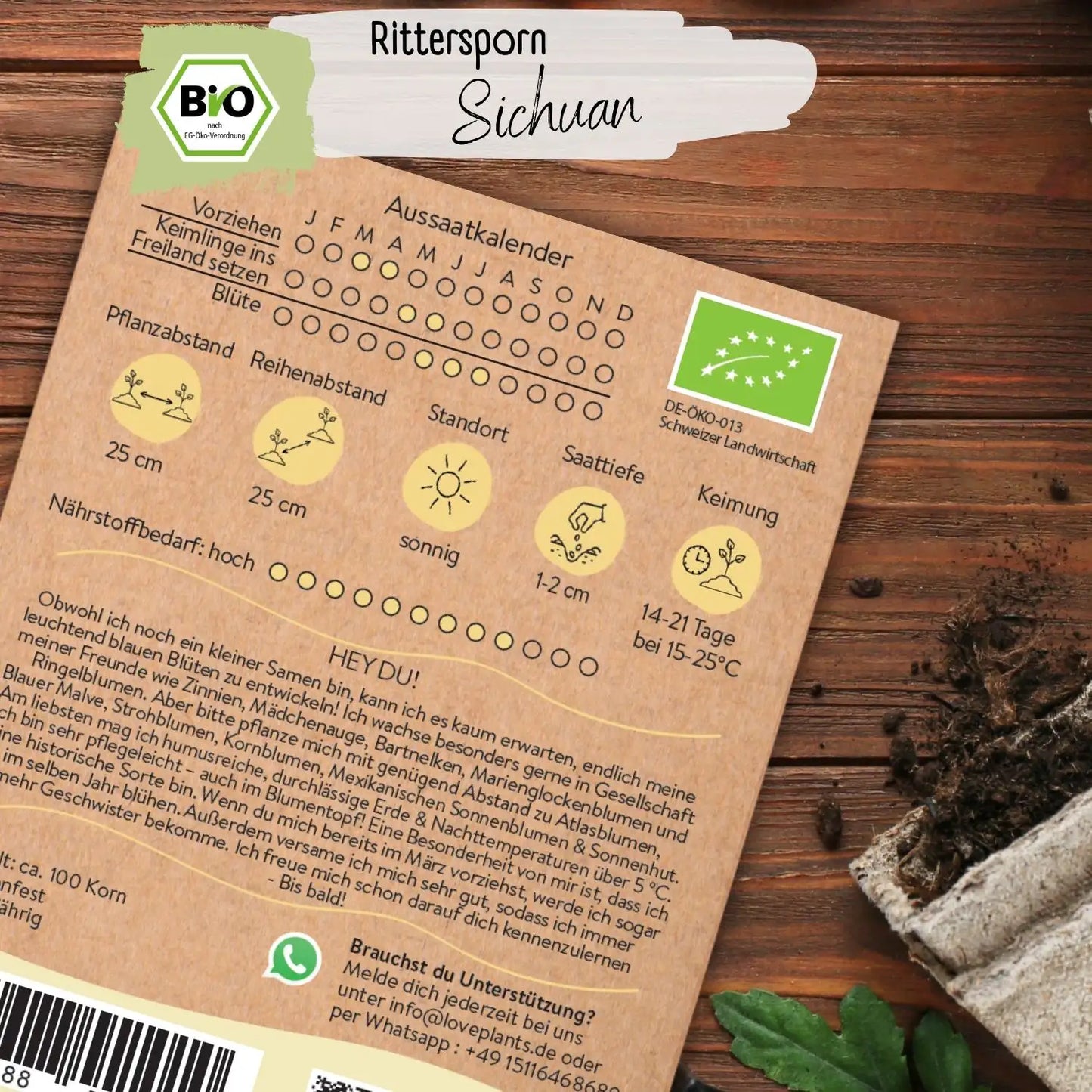Bio Rittersporn Sichuan Samen