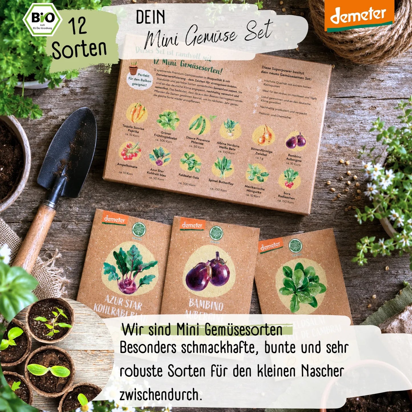 Dein 12 Demeter Mini Gemüse Samen Set