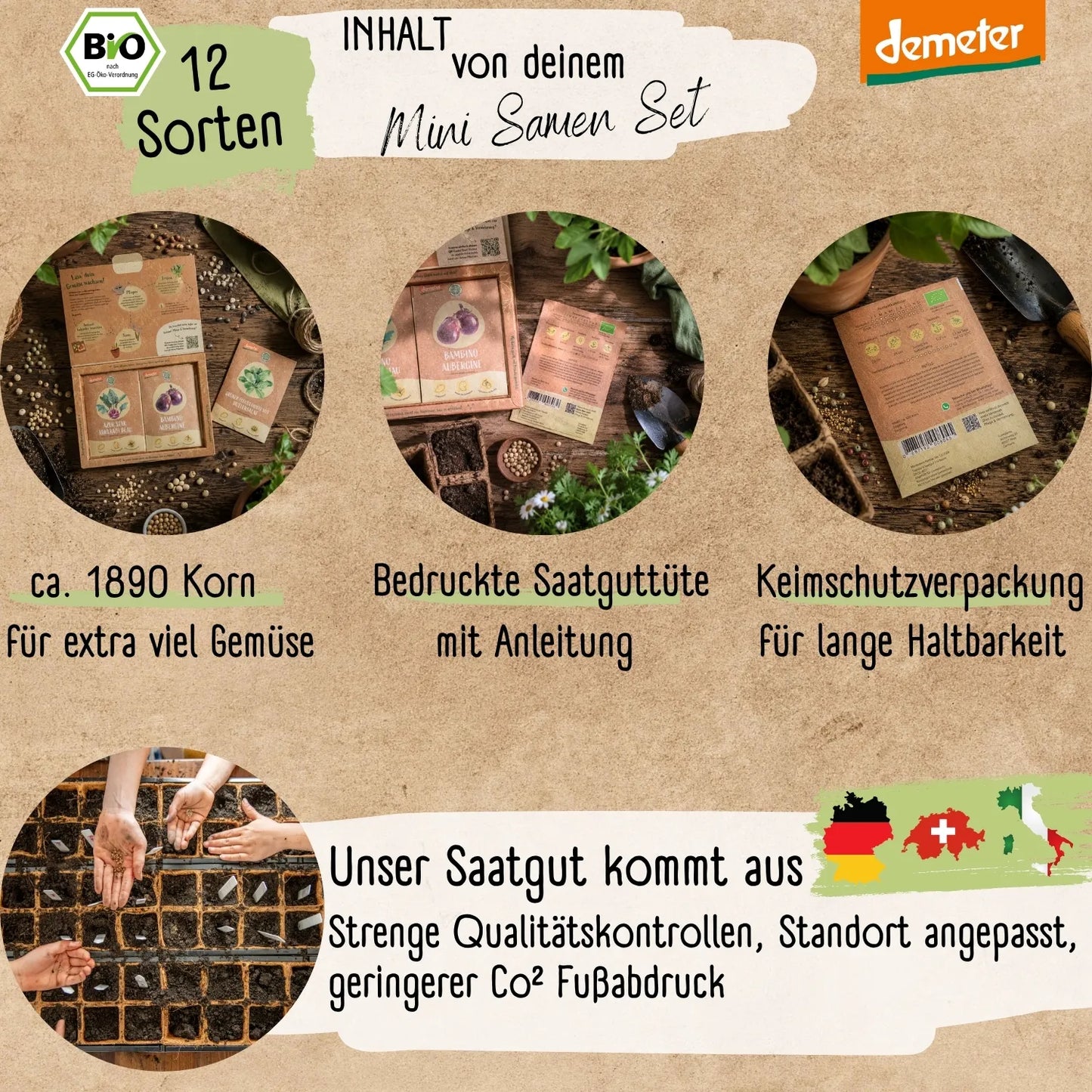 Dein 12 Demeter Mini Gemüse Samen Set