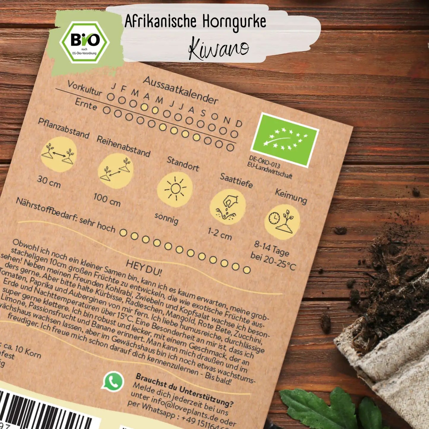 Bio Afrikanische Horngurke Kiwano Samen