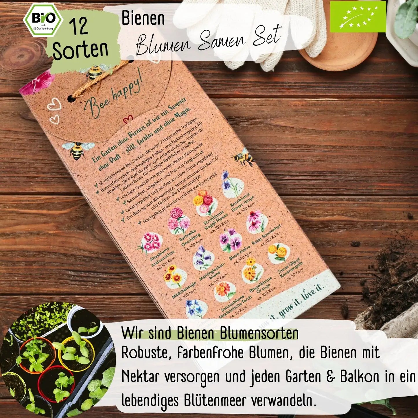 Dein 12 Bio Bienen Blumensamen Set