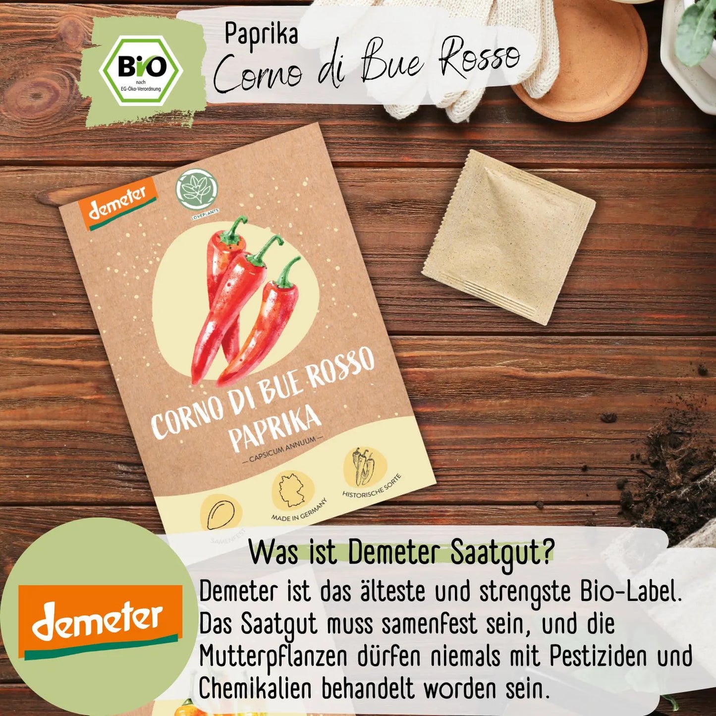 Bio Paprika Corno di bue Rosso Samen