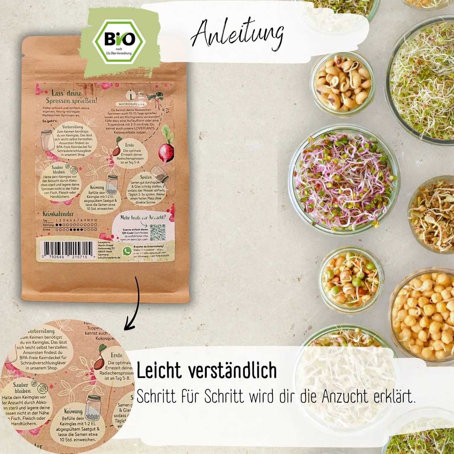 Dein 5 Bio Sprossen Anzuchtset