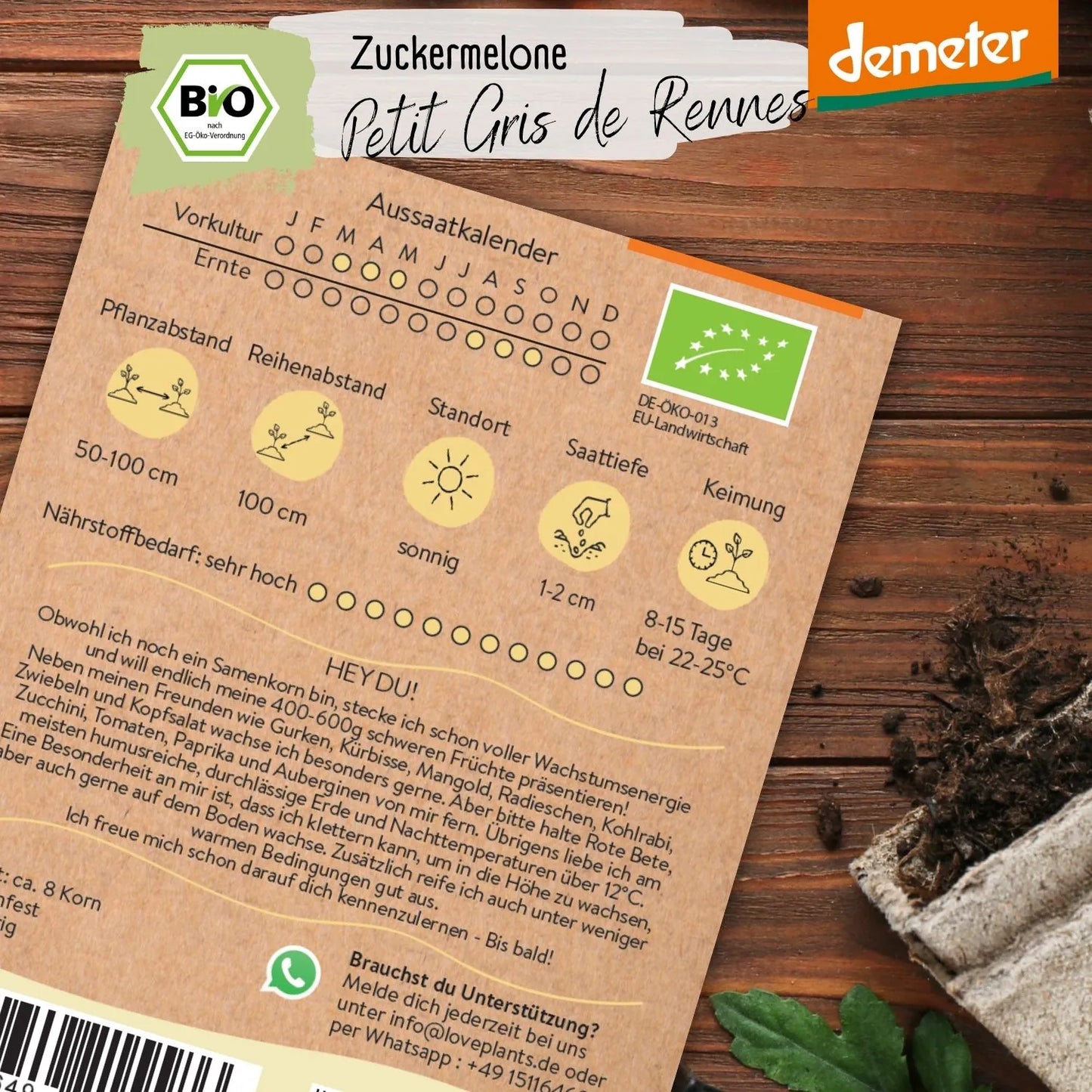 Demeter Zuckermelone Rennes Samen