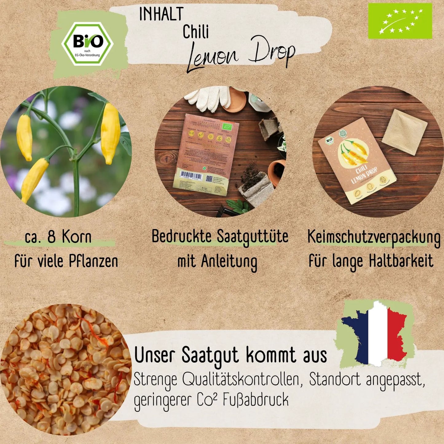 Bio Chili Lemon Drop Samen