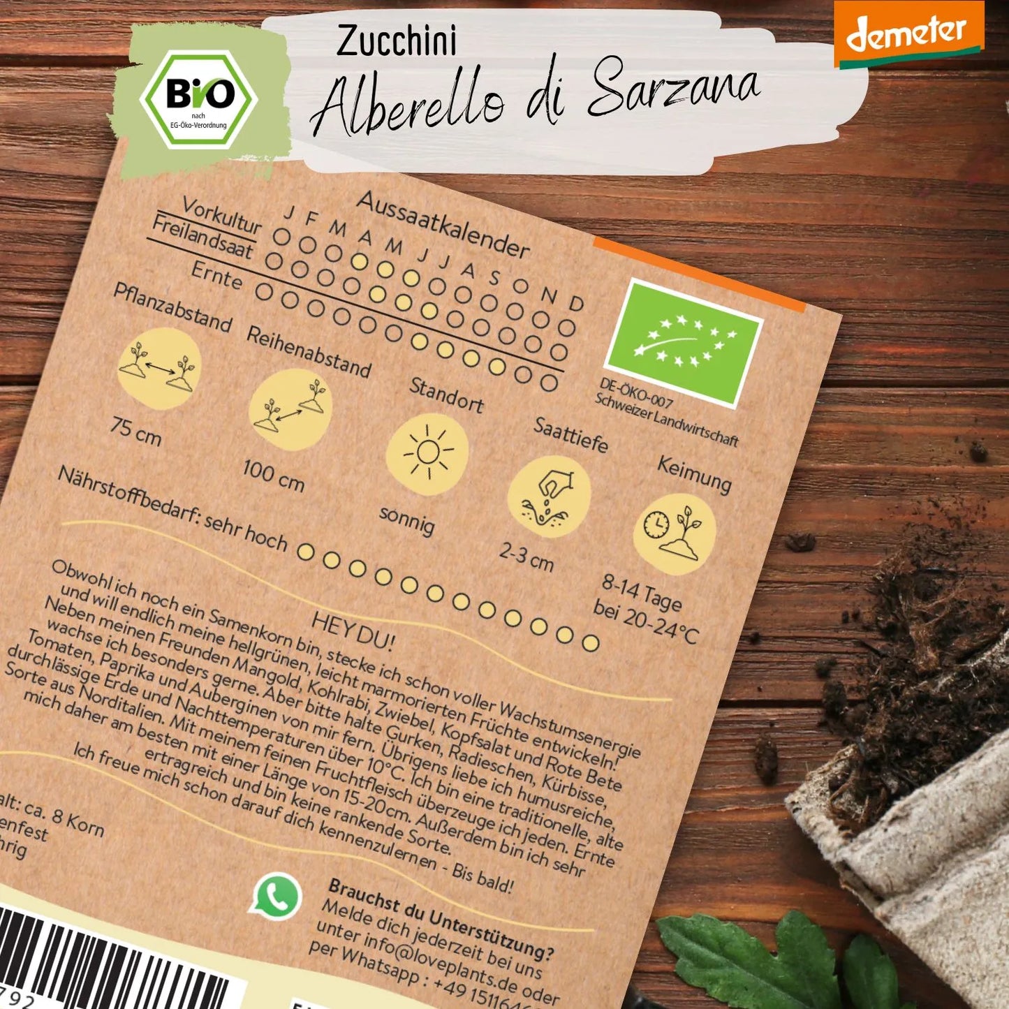 Demeter Zucchini Alberello di Sarzana Samen