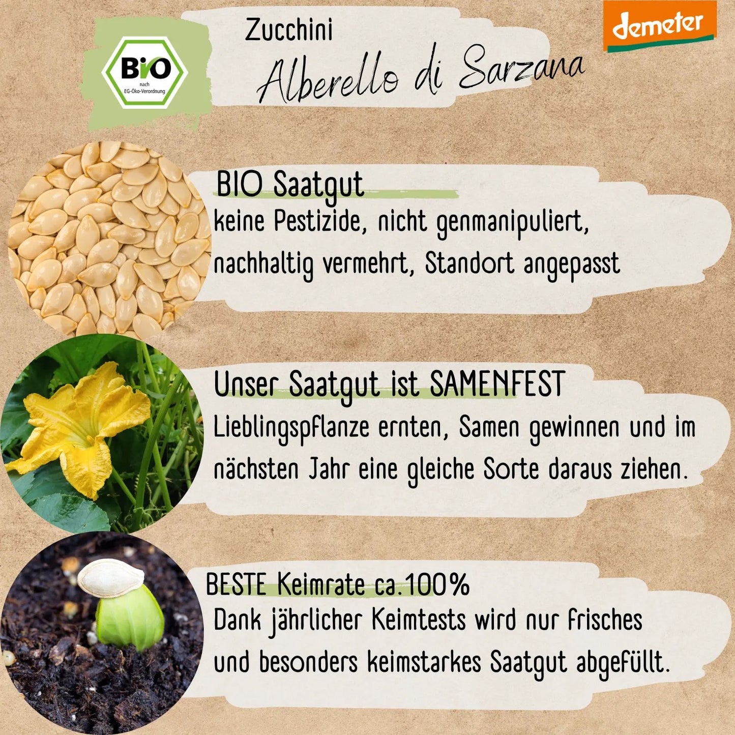 Demeter Zucchini Alberello di Sarzana Samen