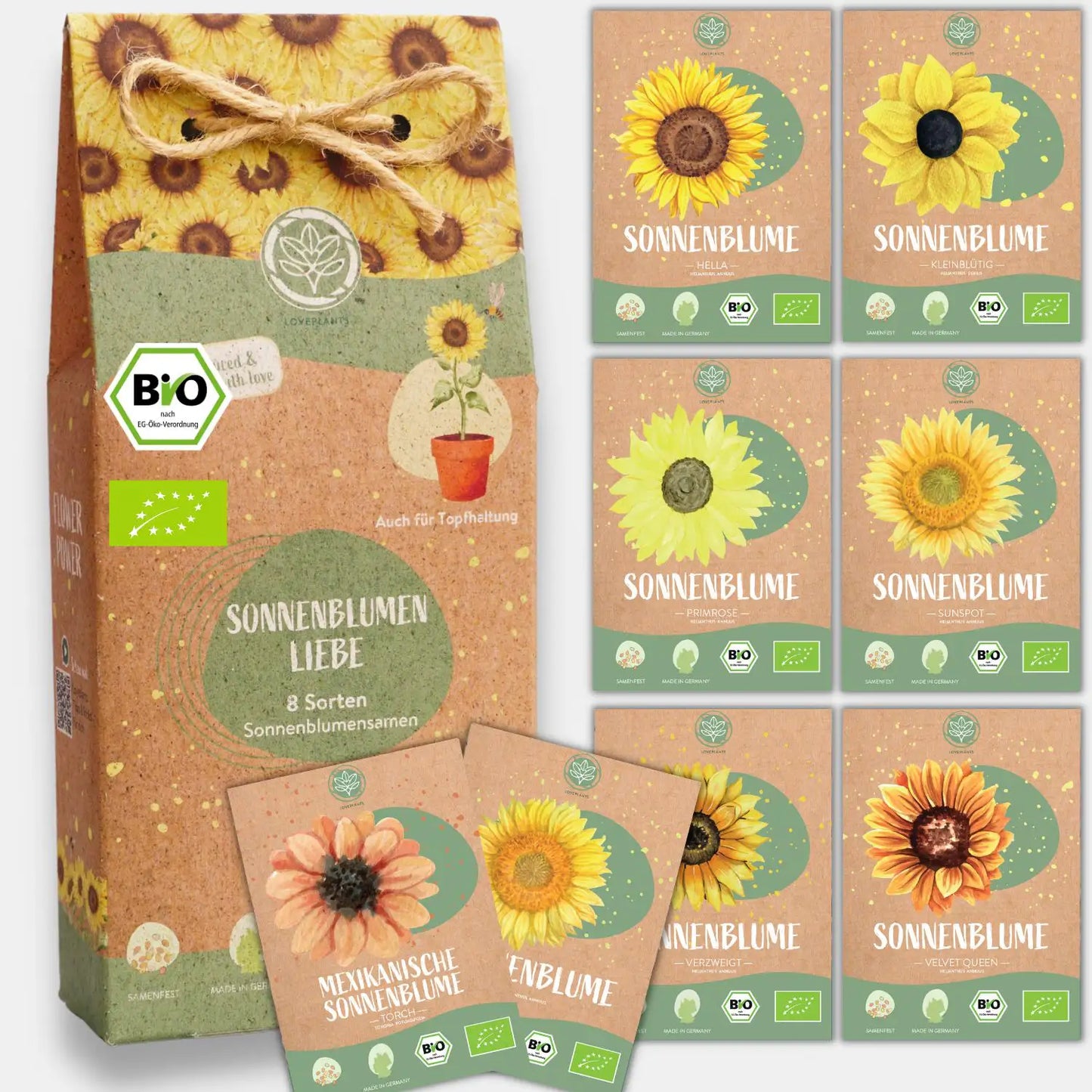 Dein 8 Bio Sonnenblumensamen Set