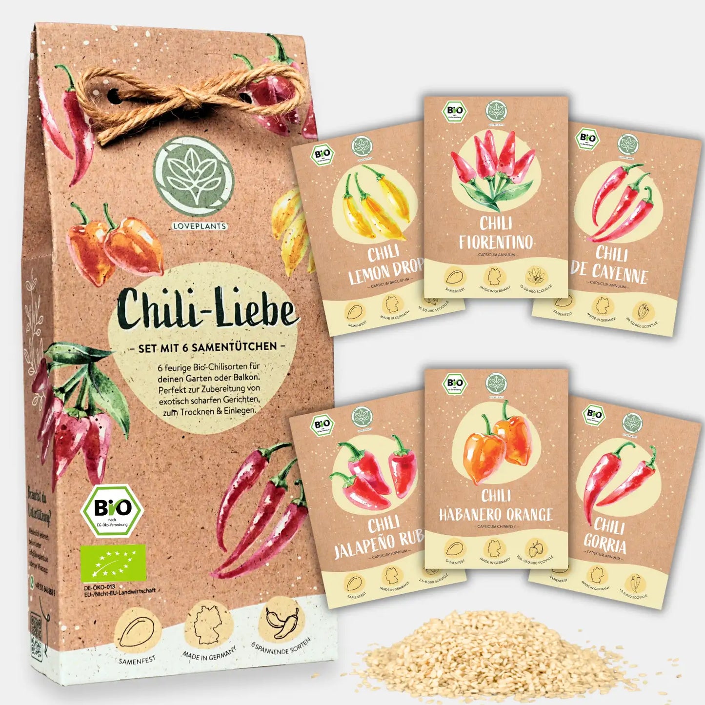 Dein 6 Bio Chili Samen Set