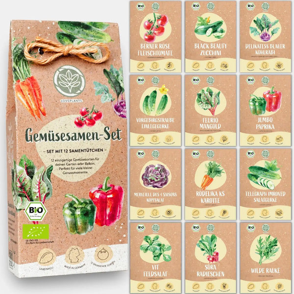 Dein 12 Bio Gemüsesamen Set kaufen ➤ mit Keimgarantie