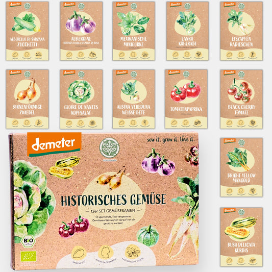 Dein 12 Demeter Historisches Gemüse Samen Set